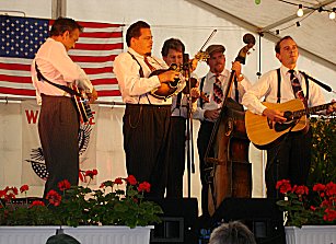 Bluegrass Boogiemen, vorn der wahnsinnige Mandolinenspieler